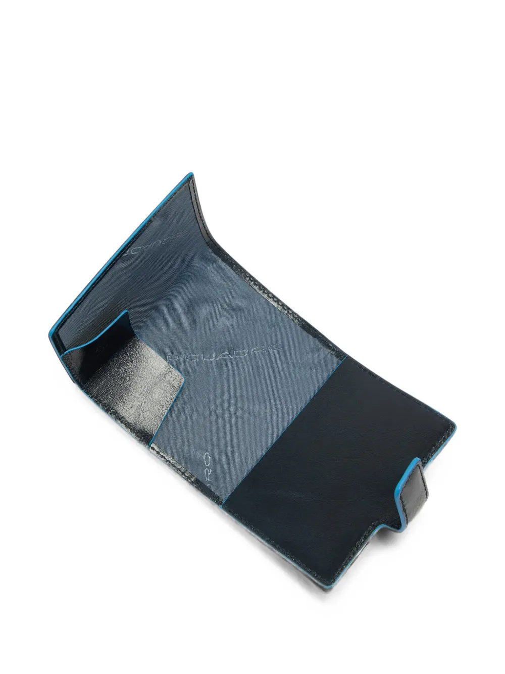 PIQUADRO Leren pasjeshouder met logo-reliëf Blauw