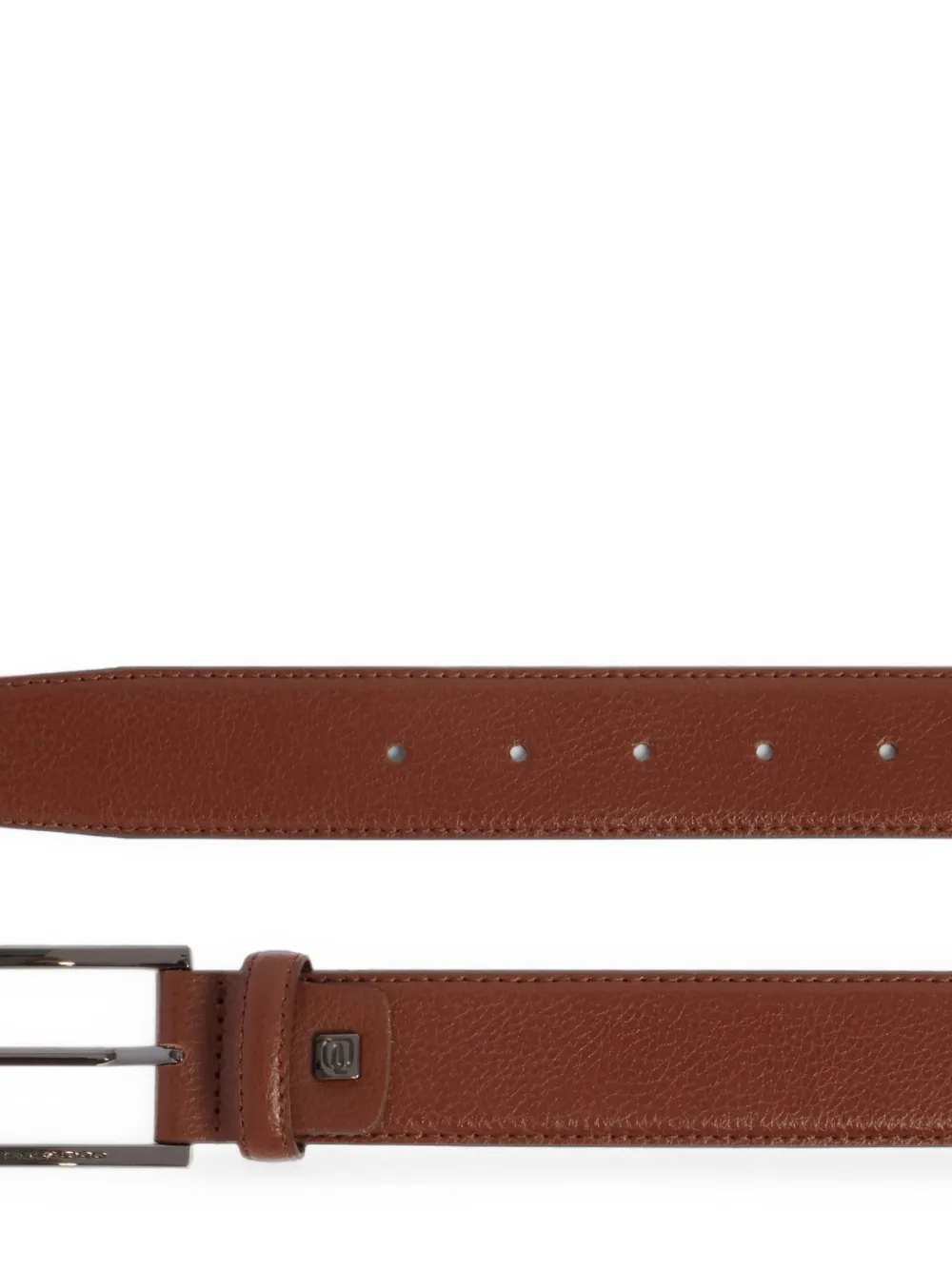 PIQUADRO Leren riem met drukknoop Bruin