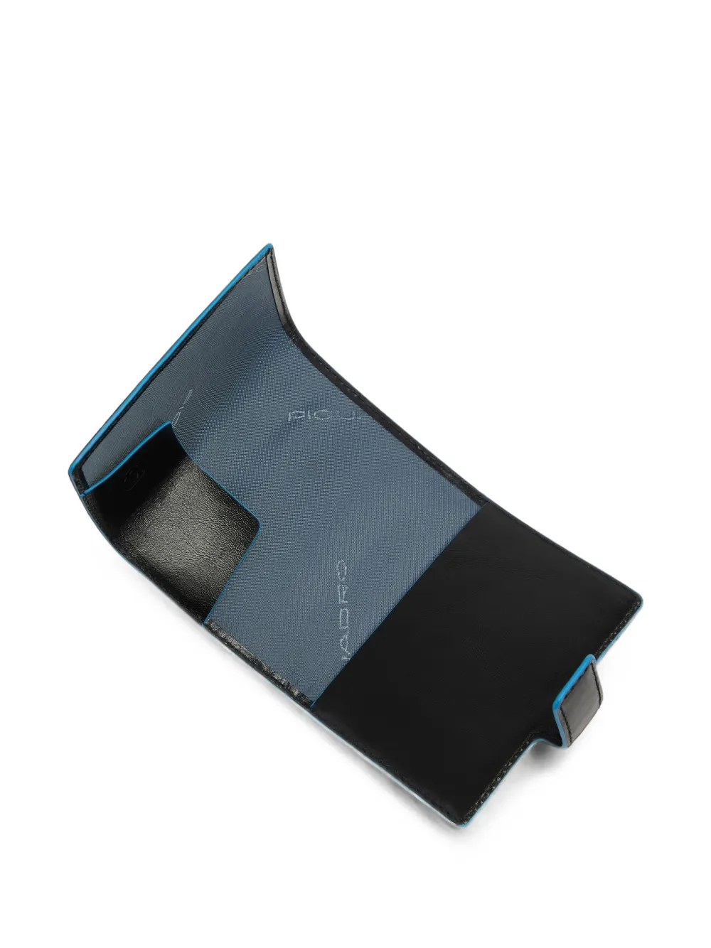 PIQUADRO Blue Square leren pasjeshouder met logo-reliëf Zwart