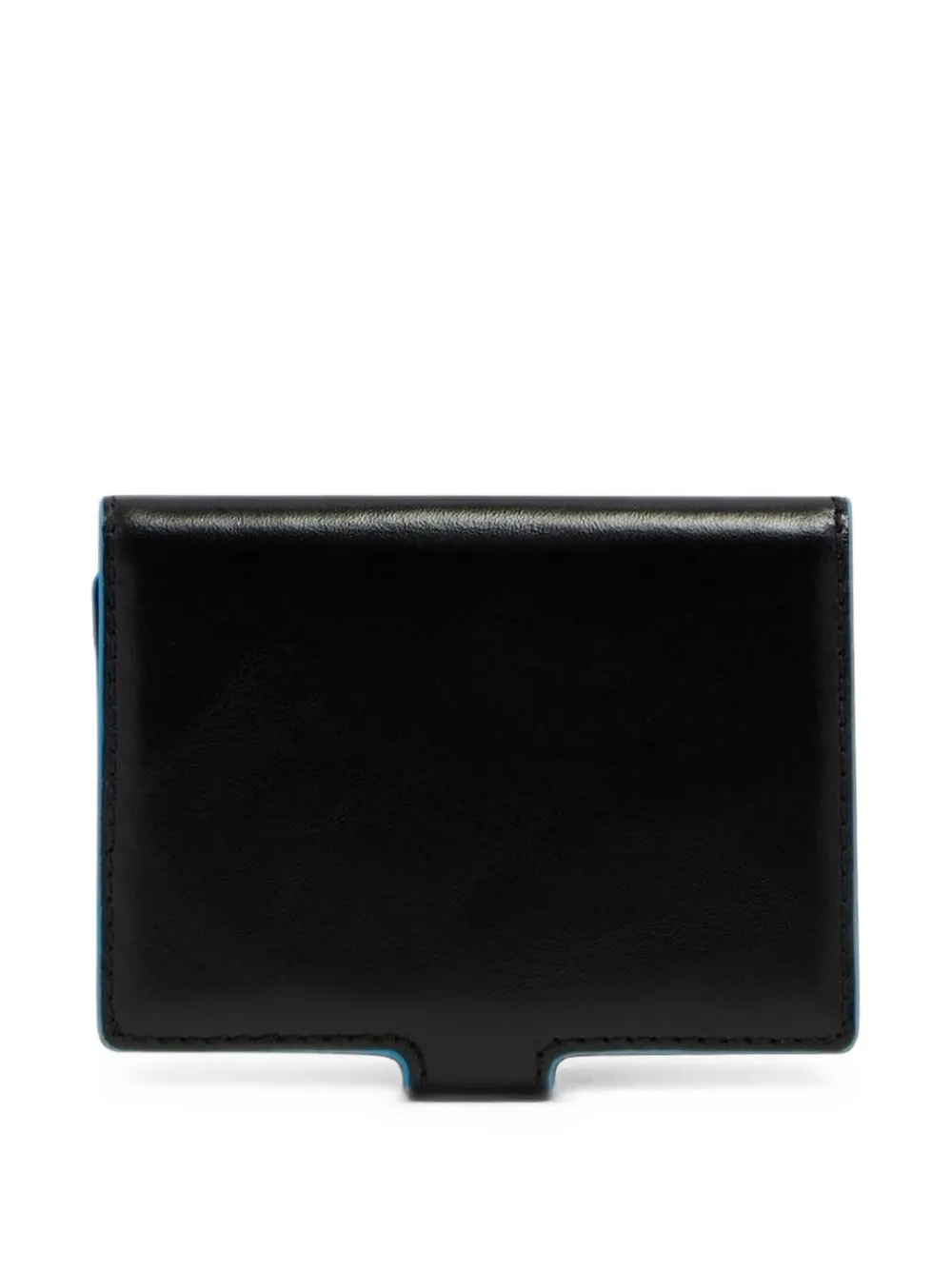 PIQUADRO Blue Square leren pasjeshouder met logo-reliëf Zwart