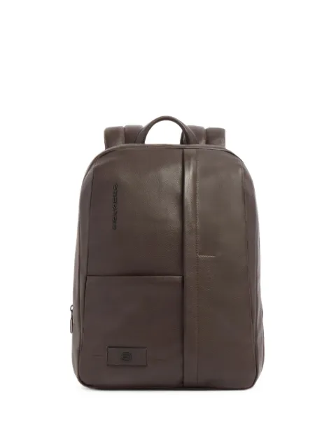 PIQUADRO logo-appliqué leather backpack