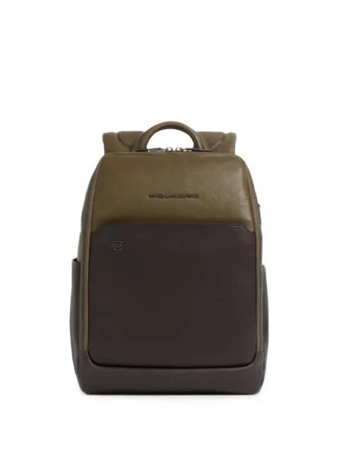PIQUADRO two-tone leather backpack