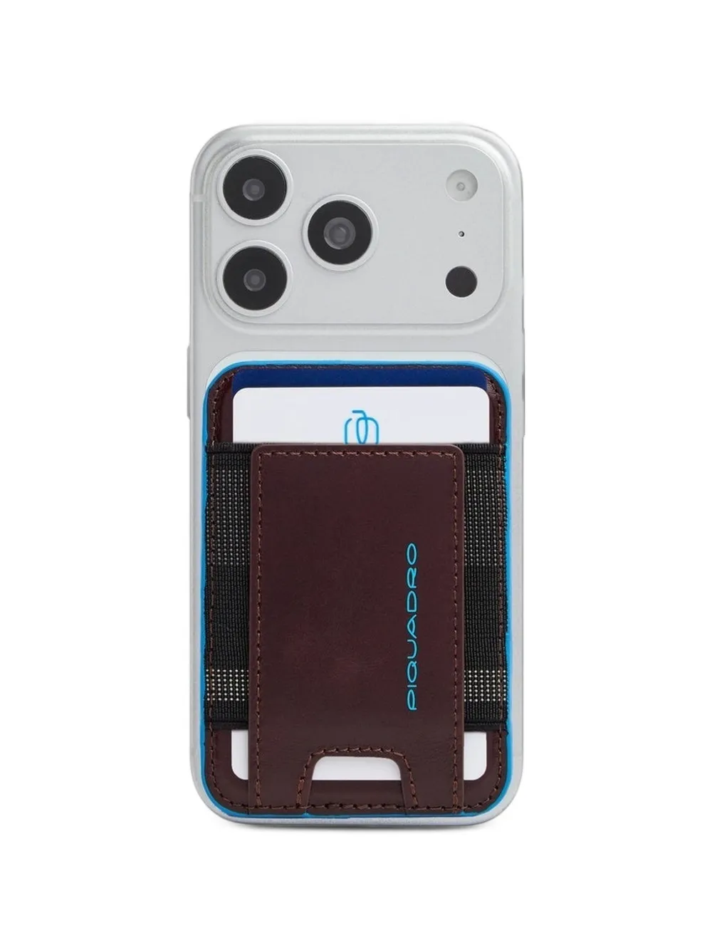 PIQUADRO Blue Square leather magsafe cardholder Rood