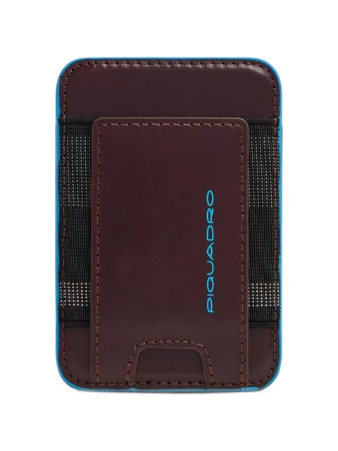 PIQUADRO tarjetero Blue Square de cuero con MagSafe