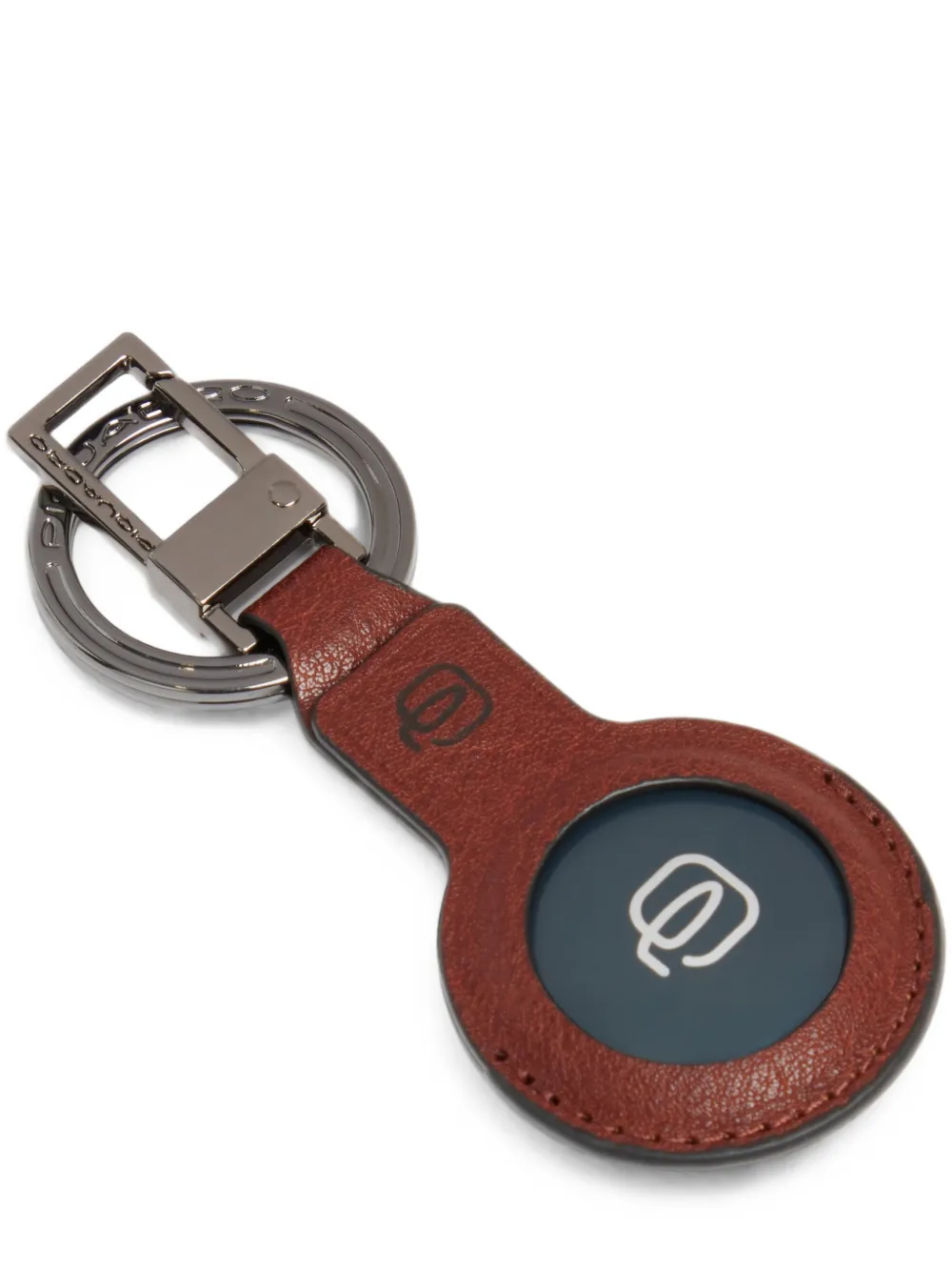 PIQUADRO logo-detail leather keyring Bruin