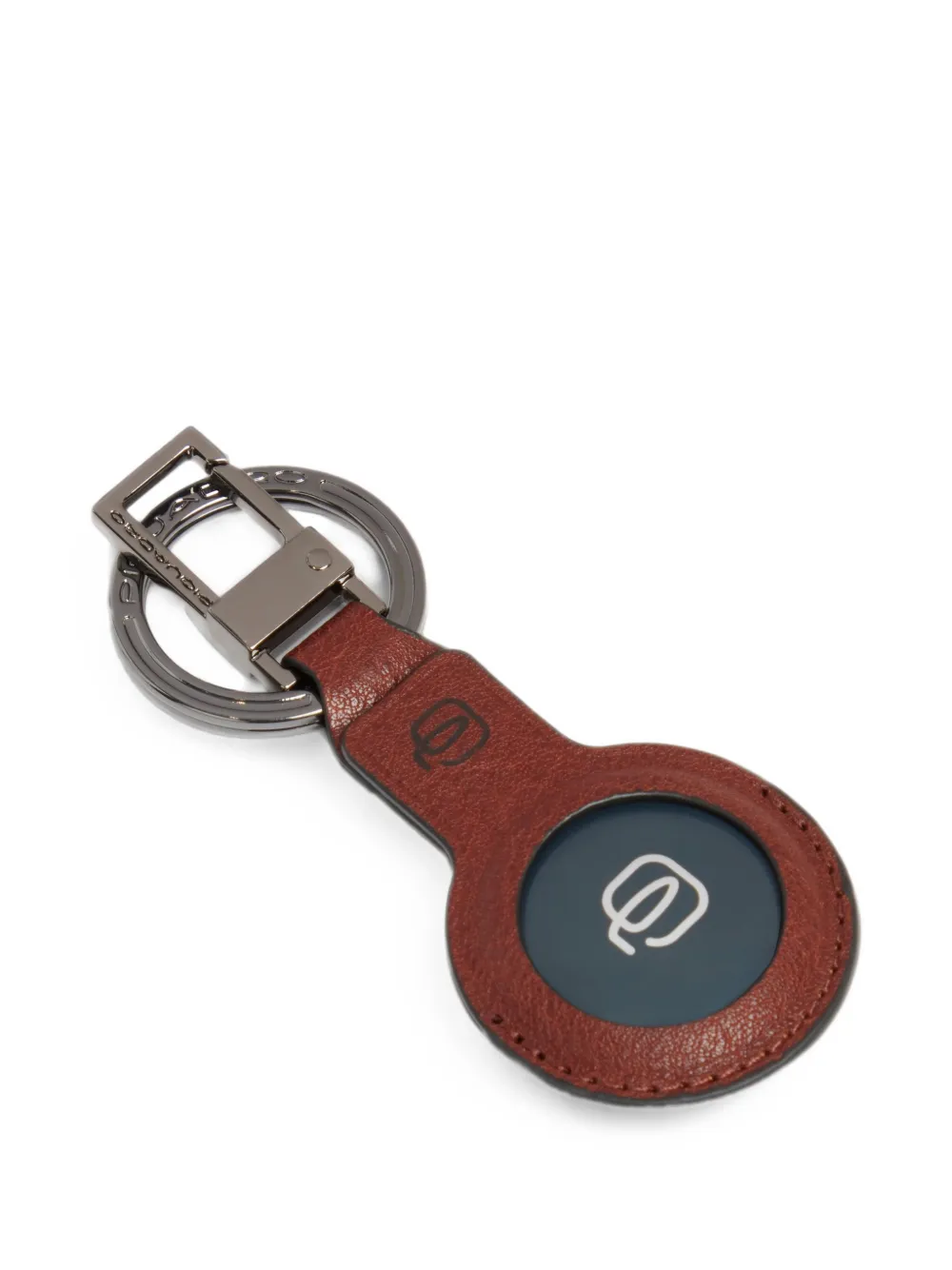 PIQUADRO logo-detail leather keyring - Marrone