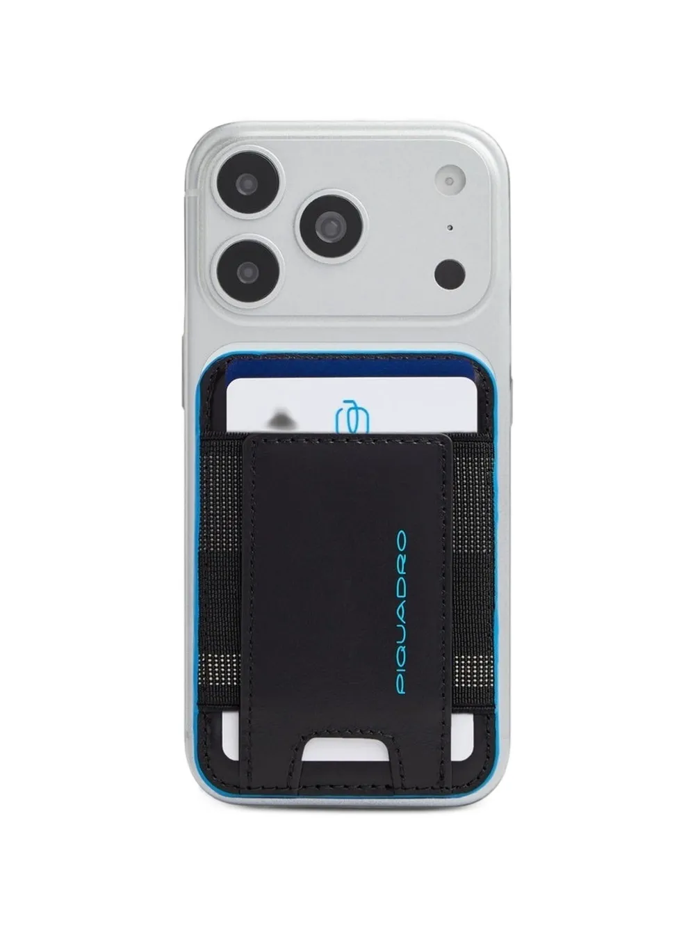 PIQUADRO logo-print magsafe cardholder Zwart