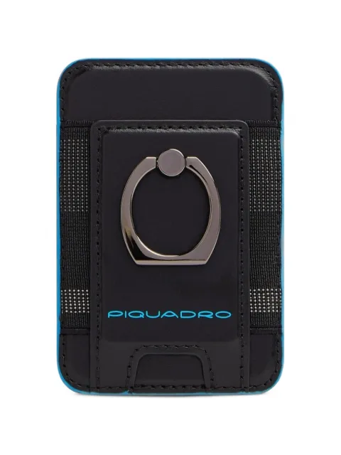 PIQUADRO tarjetero Blue Square con detalle de anilla y MagSafe