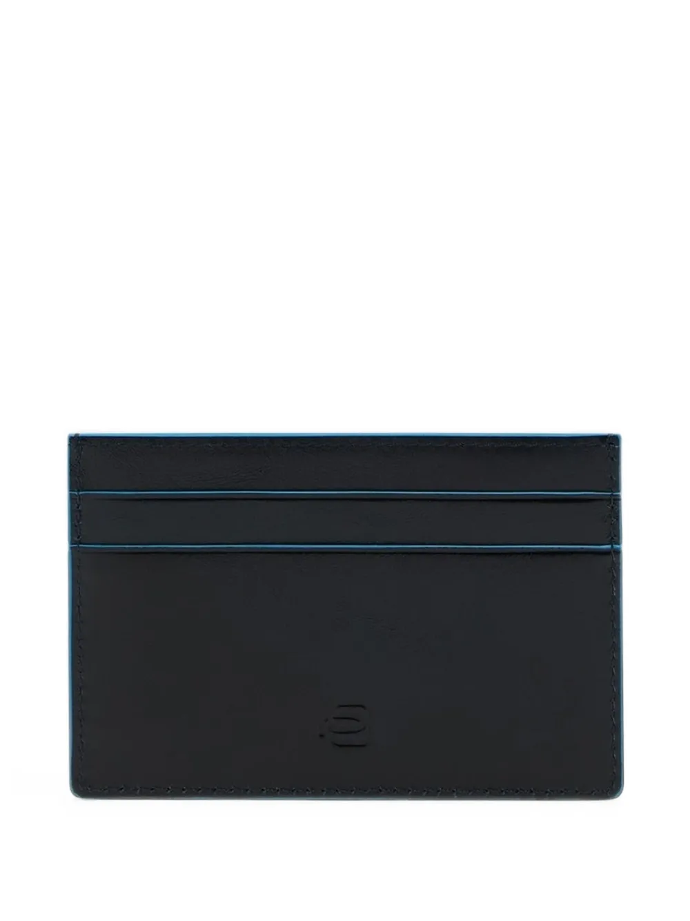 PIQUADRO Leren pasjeshouder met gegraveerd logo Blauw
