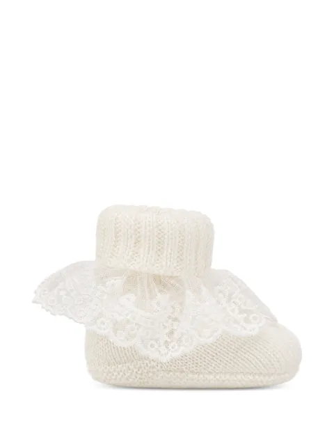 Bébé di Almy lace-trim knitted pre-walkers