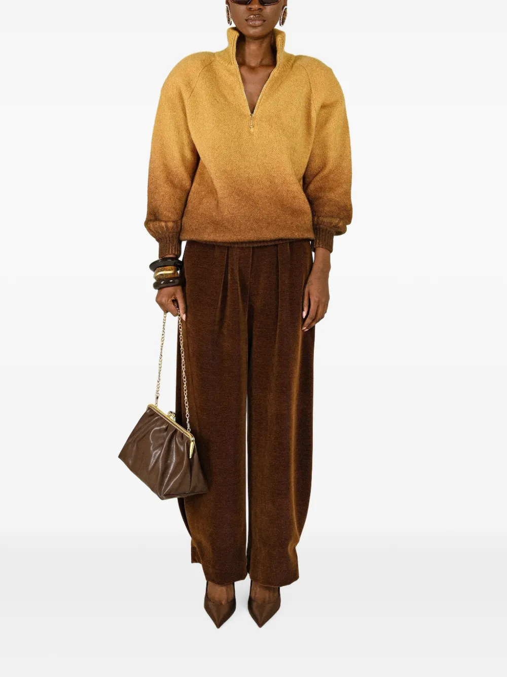 Rowen Rose ombré-effect mohair-blend sweater