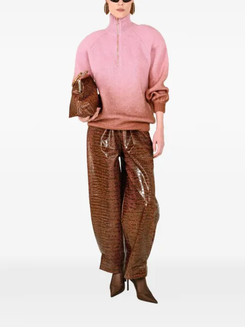 Rowen Rose degradé zip-fastening sweater