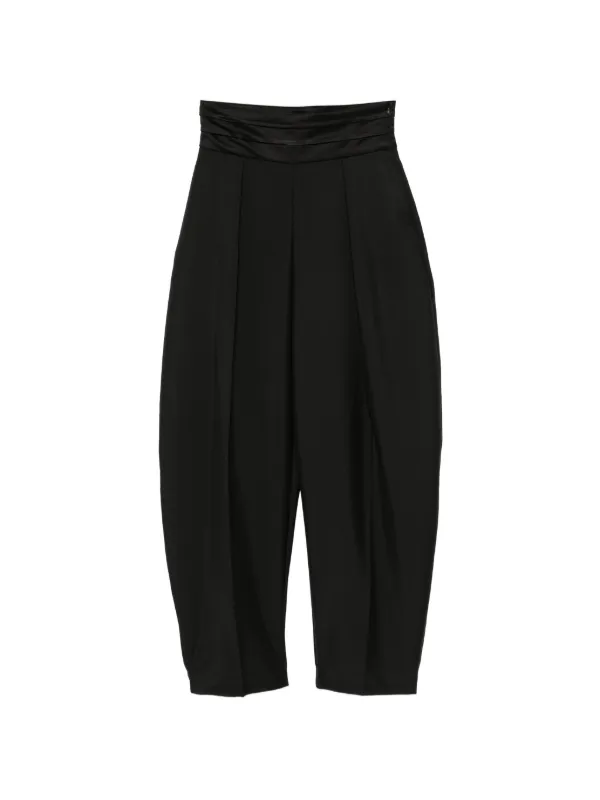 Róhe Puck Pleated High-waisted Trousers in Black