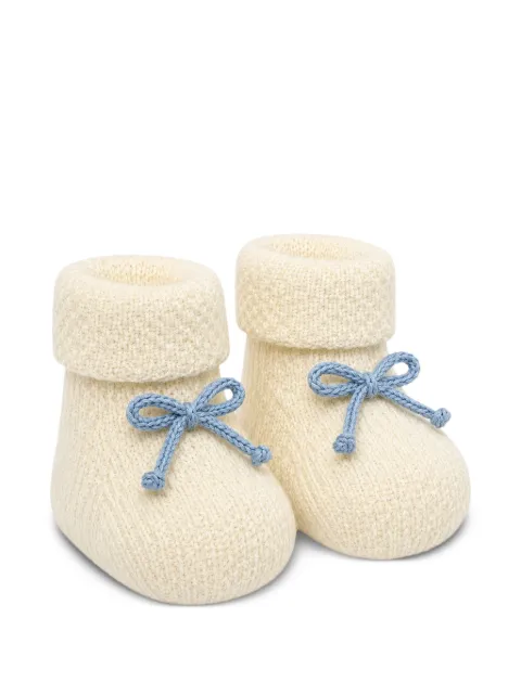 Bébé di Almy bow-detail knitted slippers