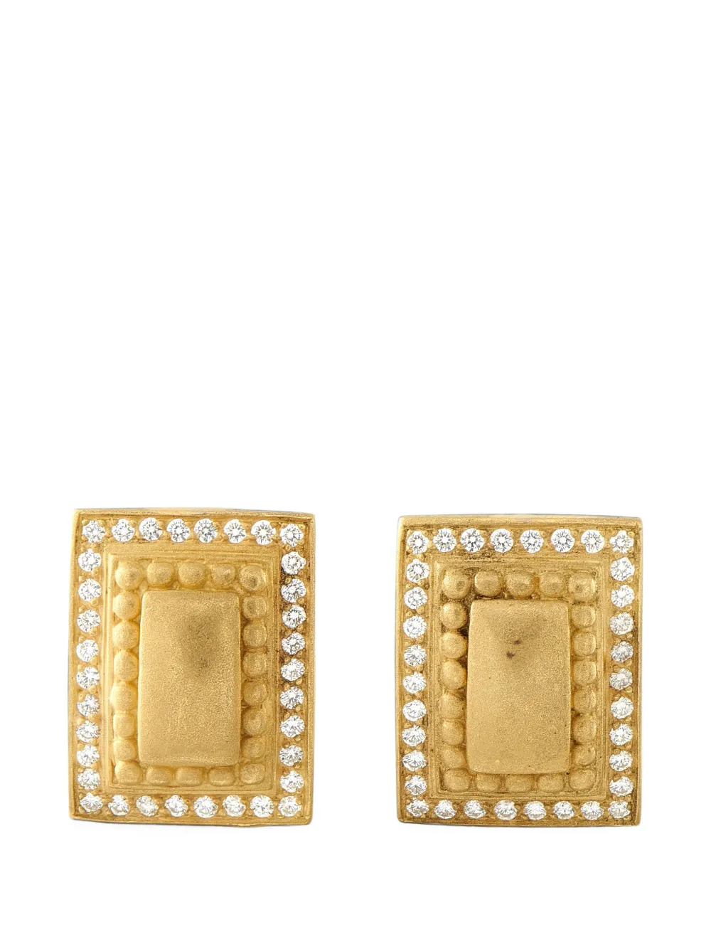 Kieselstein-Cord diamond rectangular earrings - Oro