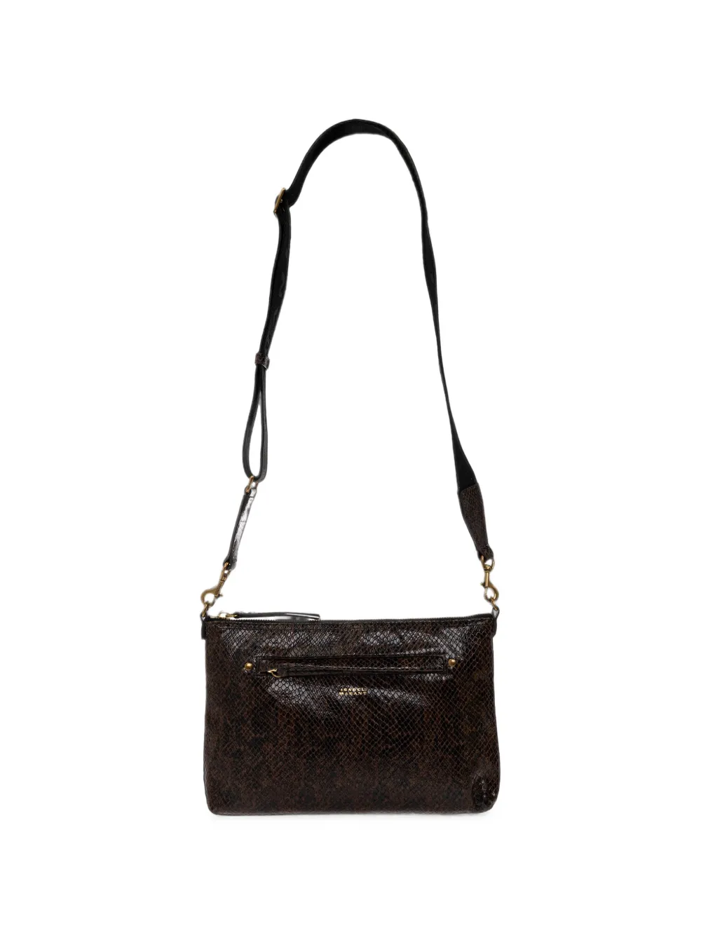 ISABEL MARANT Nessah snake-effect leather cross body bag Bruin