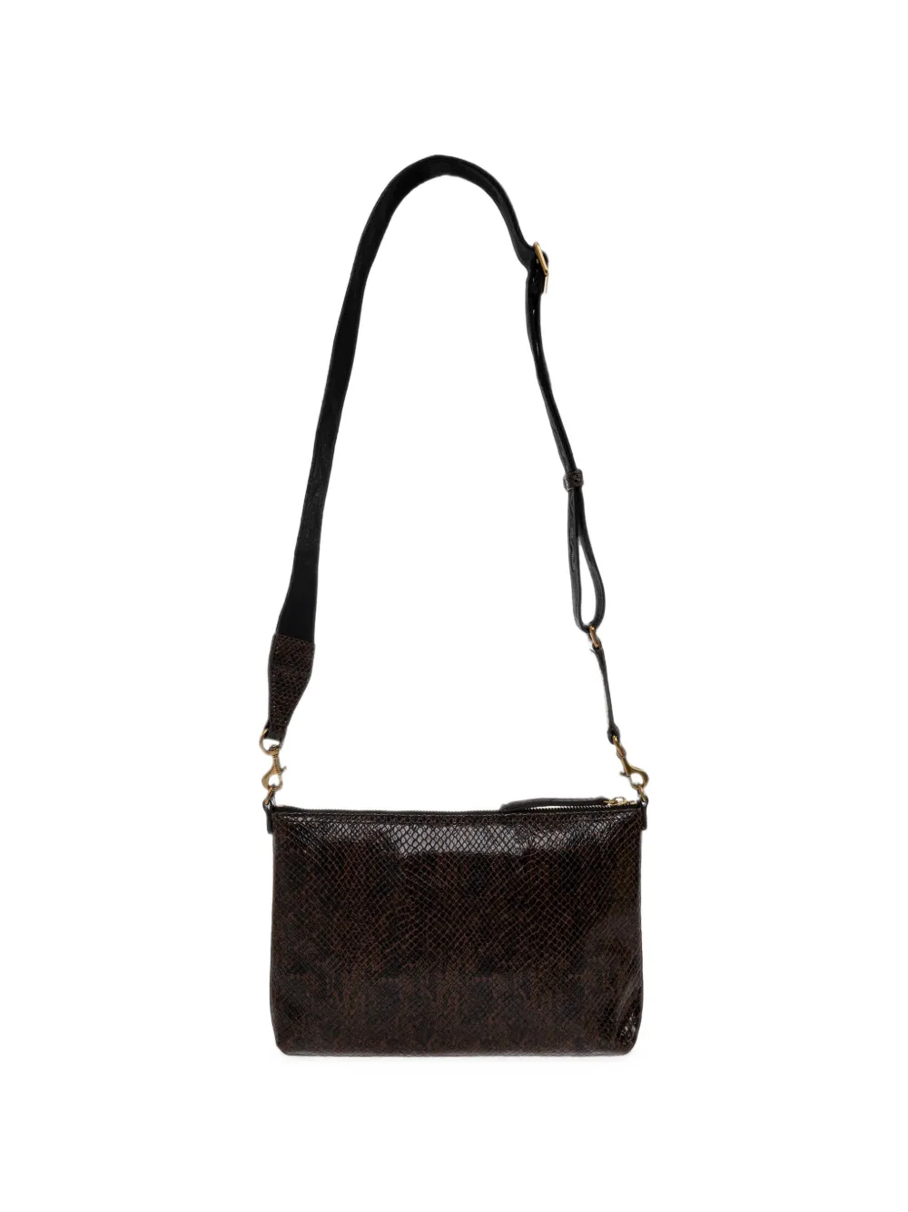 ISABEL MARANT Nessah snake-effect leather cross body bag Bruin