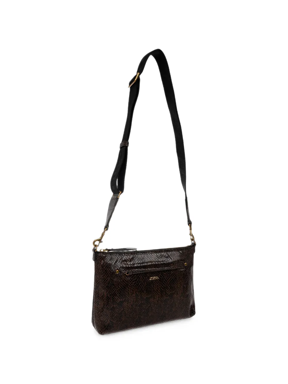 ISABEL MARANT Nessah snake-effect leather cross body bag Bruin