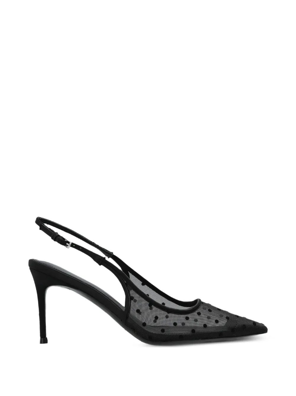 BLACK SUEDE STUDIO escarpins Marina à pois en mesh - Noir