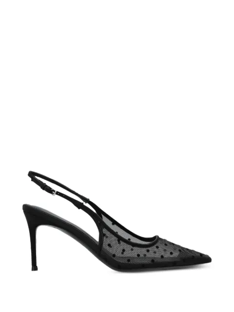 BLACK SUEDE STUDIO polkaprikkede Marina slingback-pumps i mesh