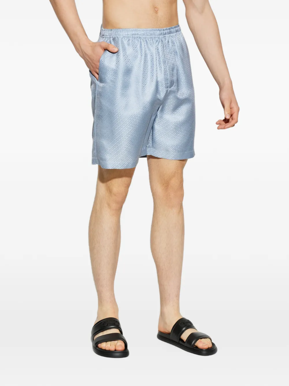 Ferragamo Gancini-pattern shorts Blauw