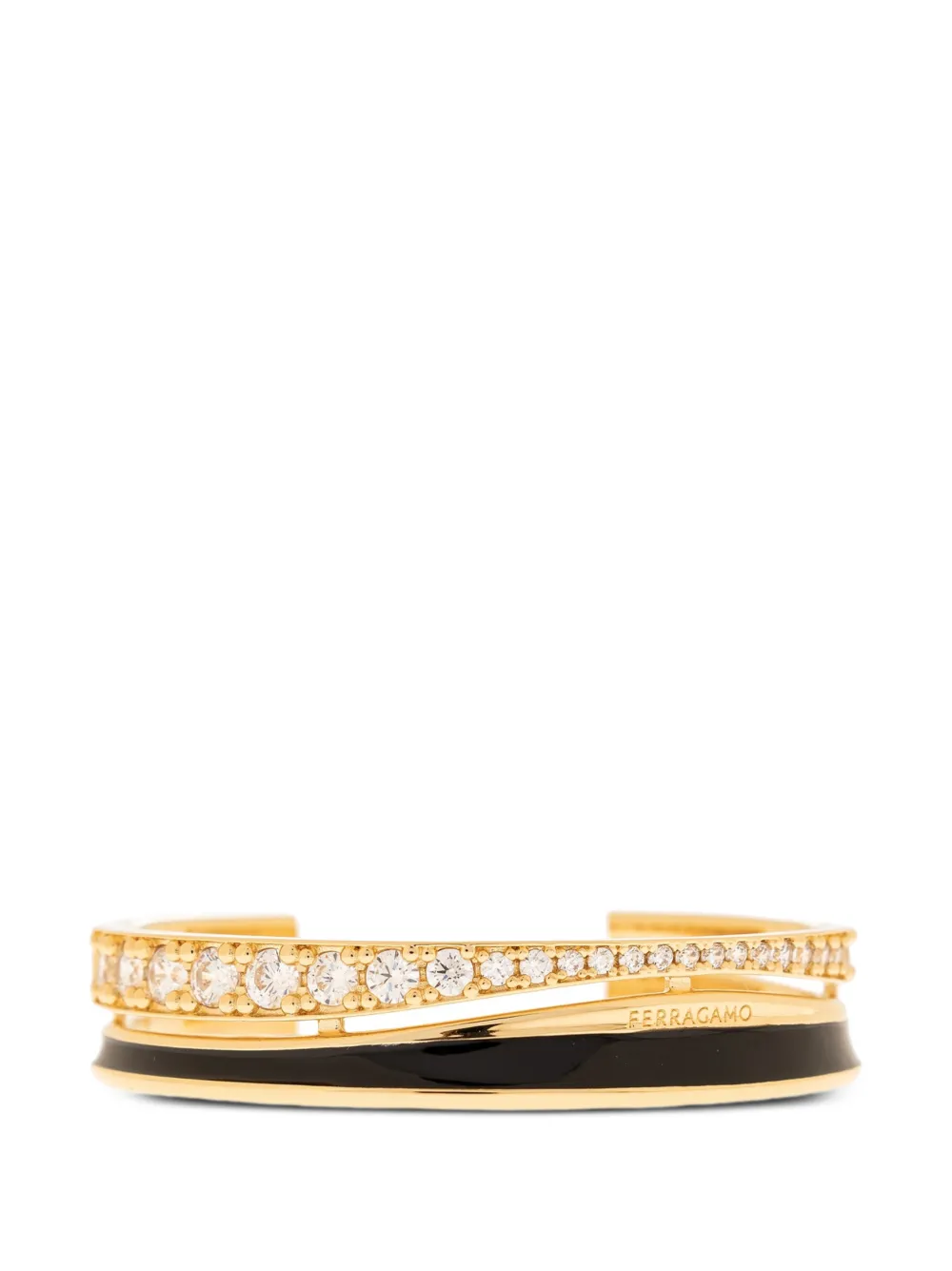 Ferragamo Armspange mit Kristallen - Gold