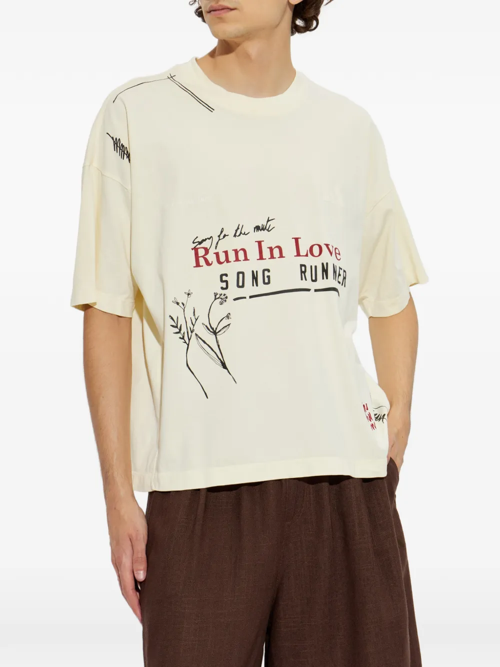 adidas xSong For The Mute graphic-print T-shirt Beige