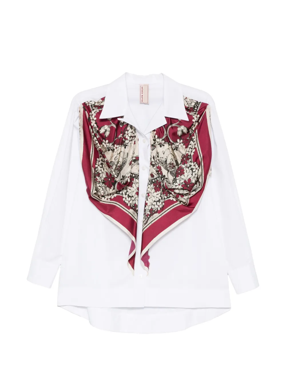Antonio Marras floral-print draped blouse - White