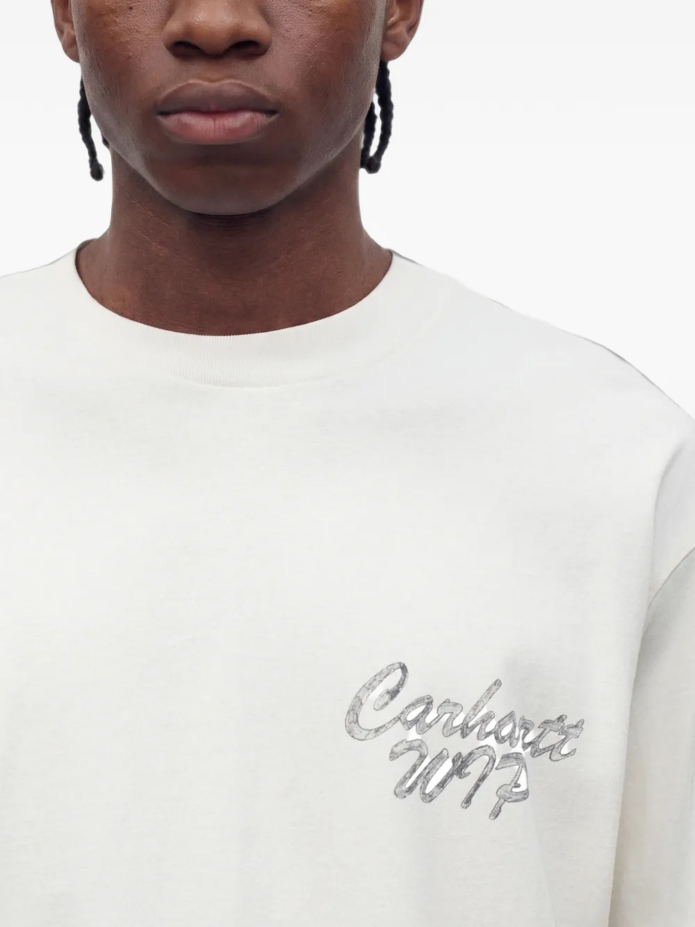 Carhartt WIP S S Hatching Script T-shirt Beige