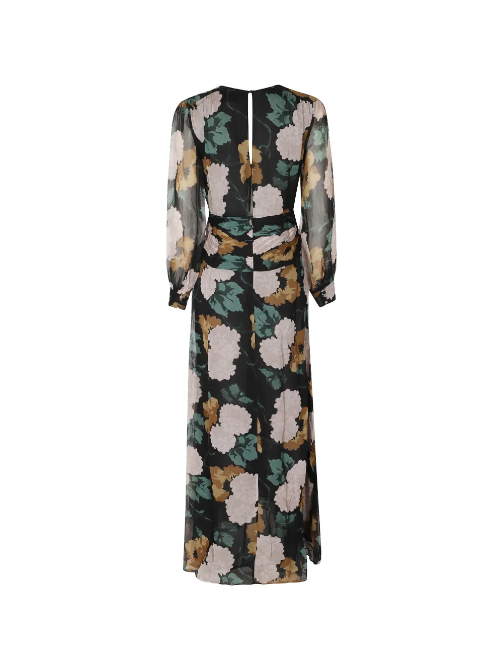 Rixo Meera Charcoal floral-print silk-chiffon dress Grijs