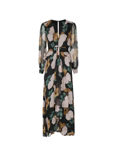 Rixo Meera Charcoal floral-print silk-chiffon dress