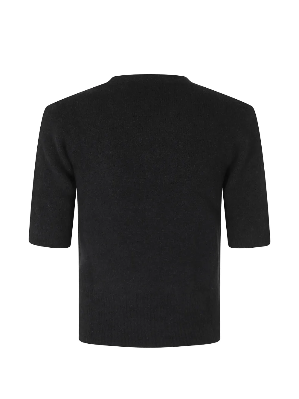 Roberto Collina Top met ronde hals en korte mouwen Zwart
