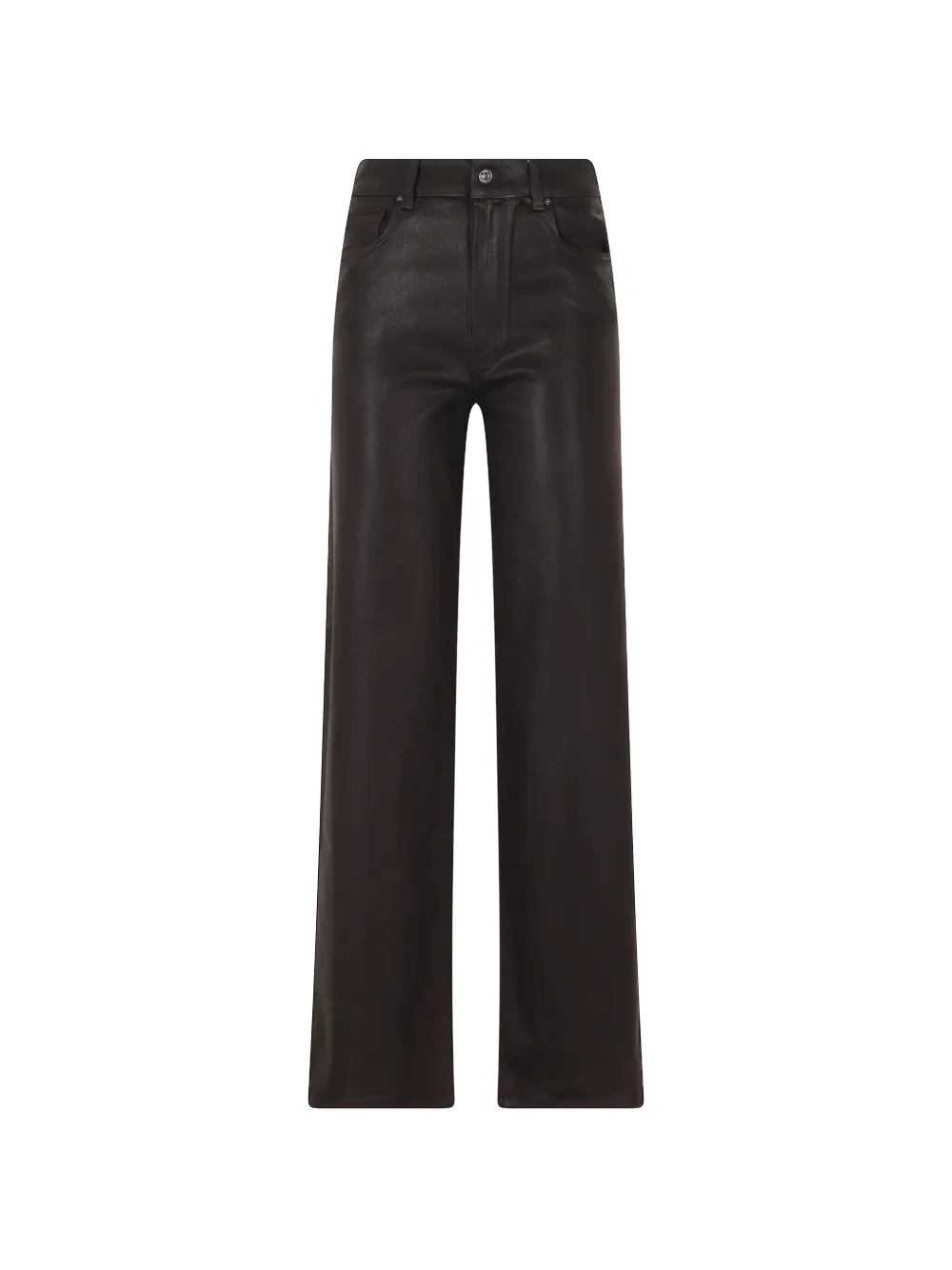 PAIGE Sasha coated logo-patch straight-leg jeans