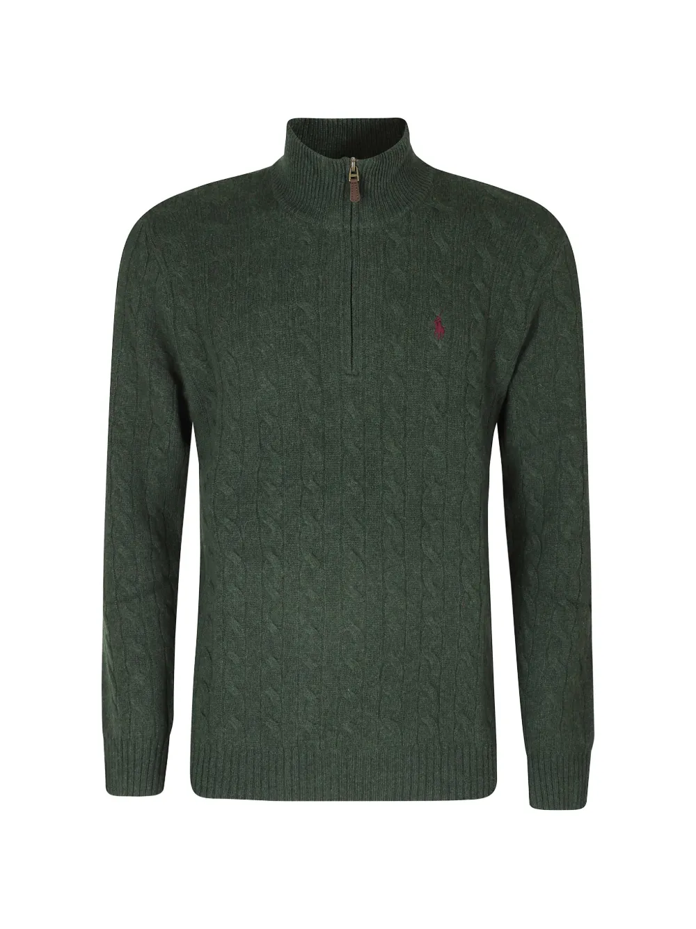 Polo Ralph Lauren Cable-knit quarter-zip sweater Groen