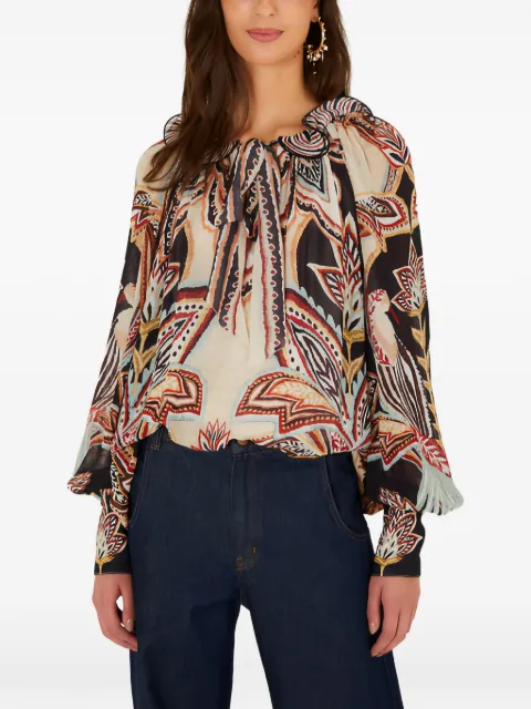 FARM Rio Tapestry Dream ruffled blouse