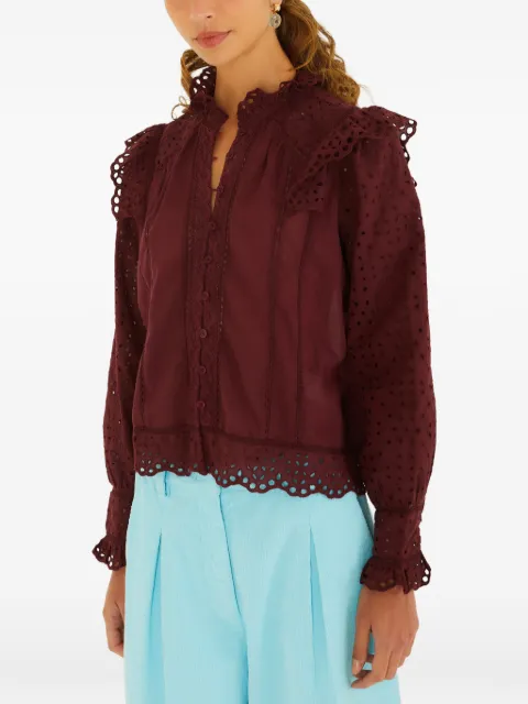FARM Rio ruffled broderie-anglaise blouse