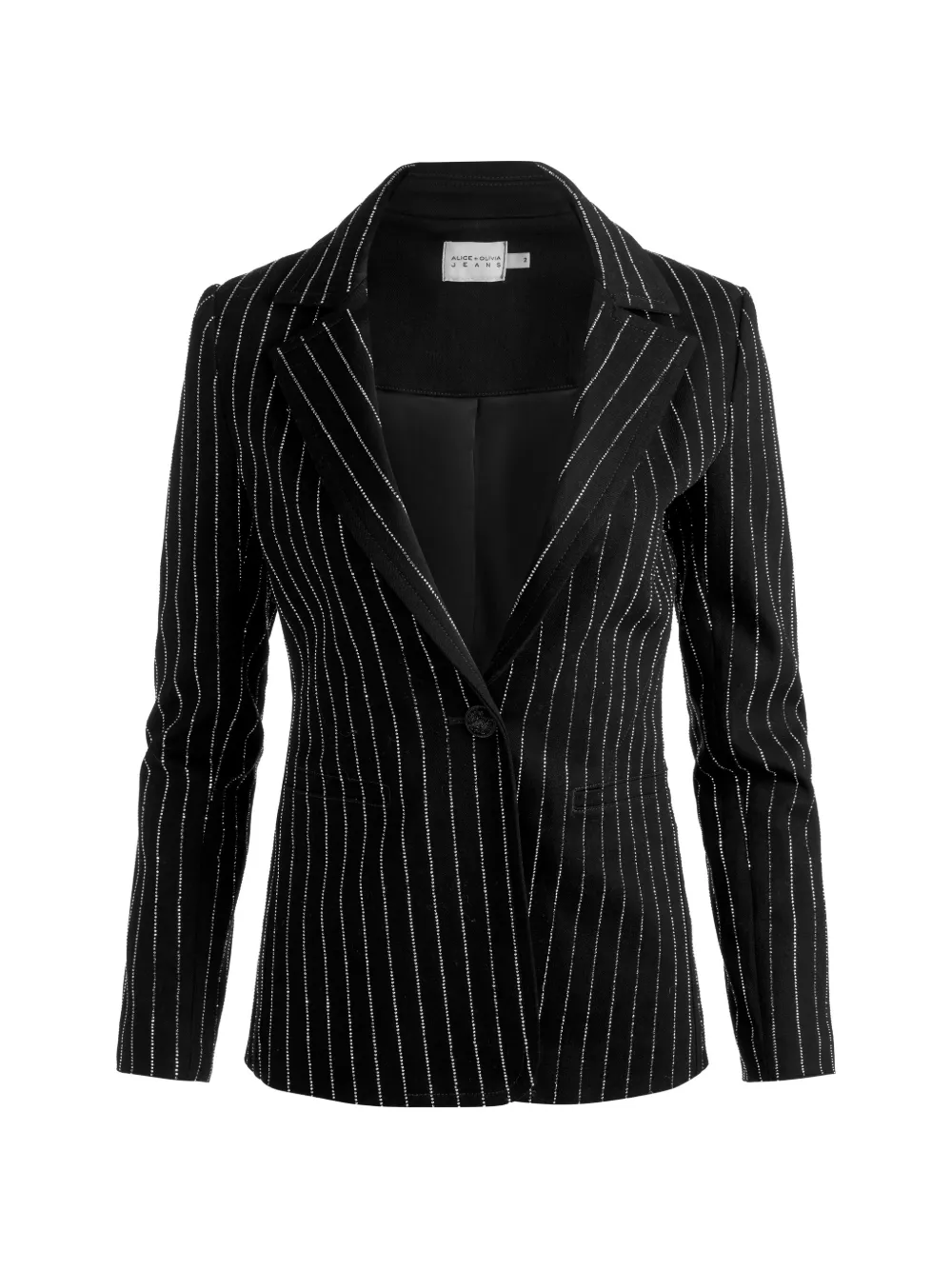 alice + olivia Macey crystal-embellished denim blazer - Schwarz