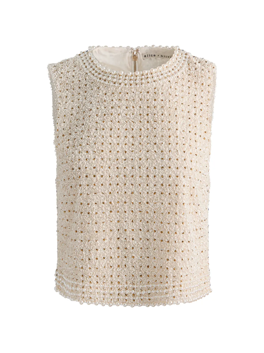 alice + olivia Amal embellished tank top - Nude