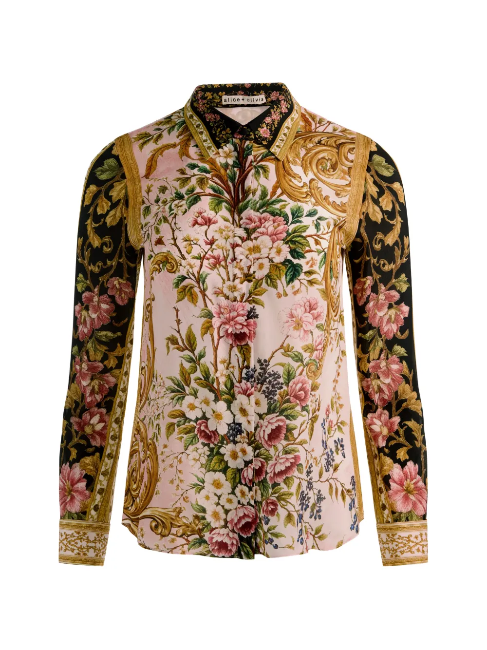 alice + olivia Willa floral-print silk shirt - Rosa