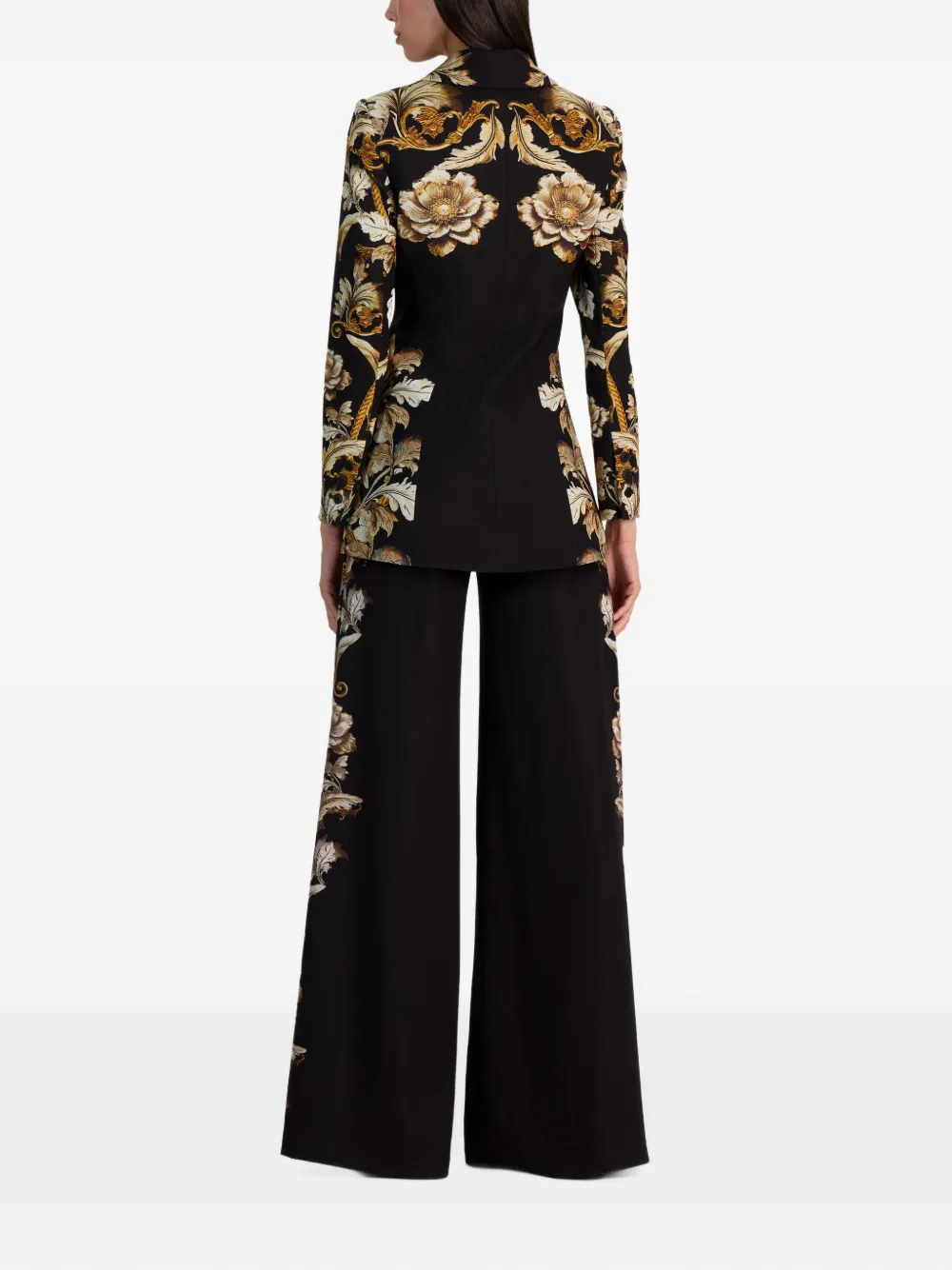 alice + olivia Shae floral-print blazer Zwart