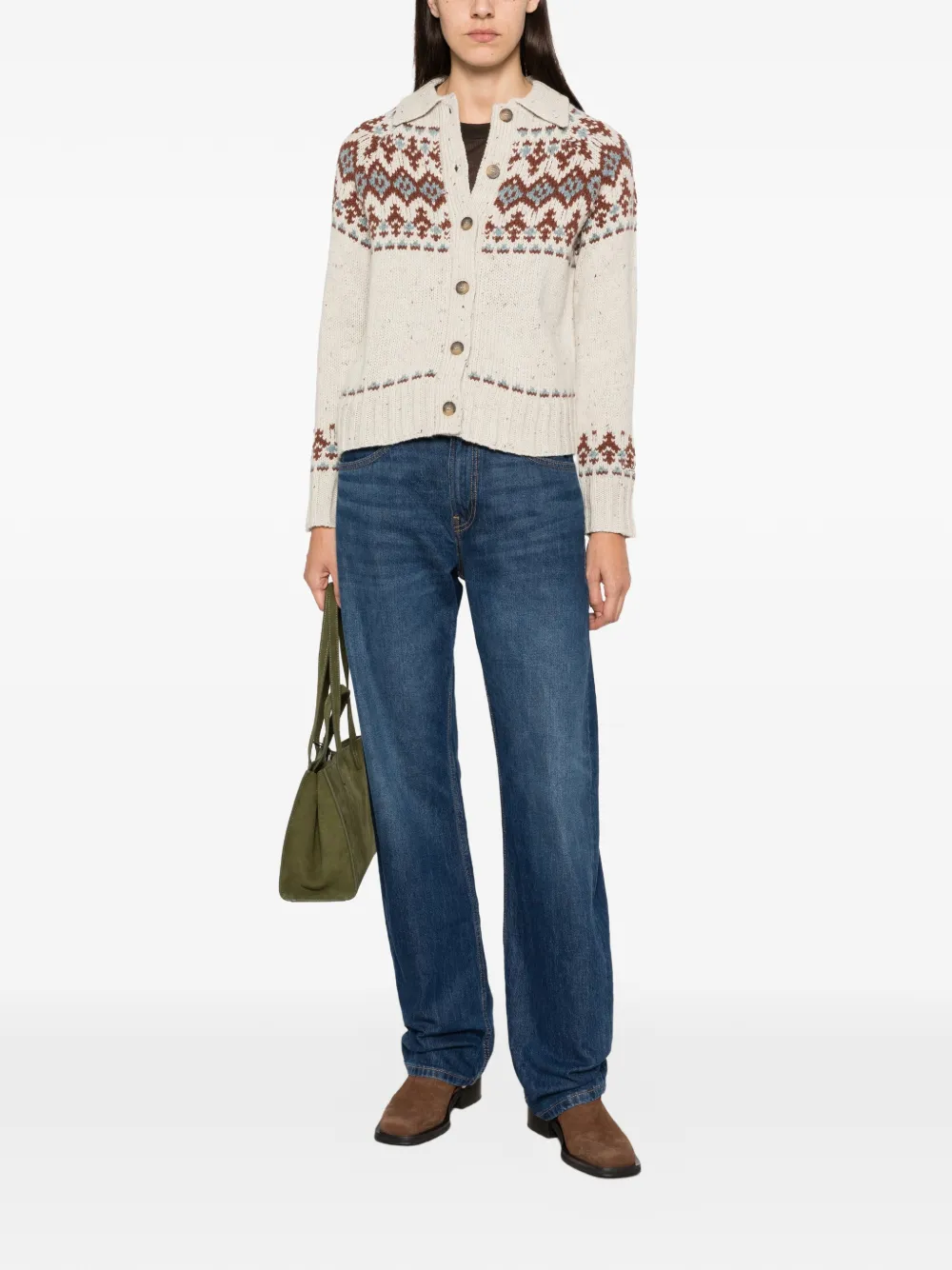 MC2 Saint Barth Vest met Fair Isle-patroon Beige