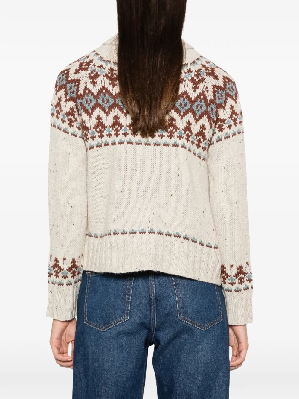 MC2 Saint Barth Vest met Fair Isle-patroon Beige