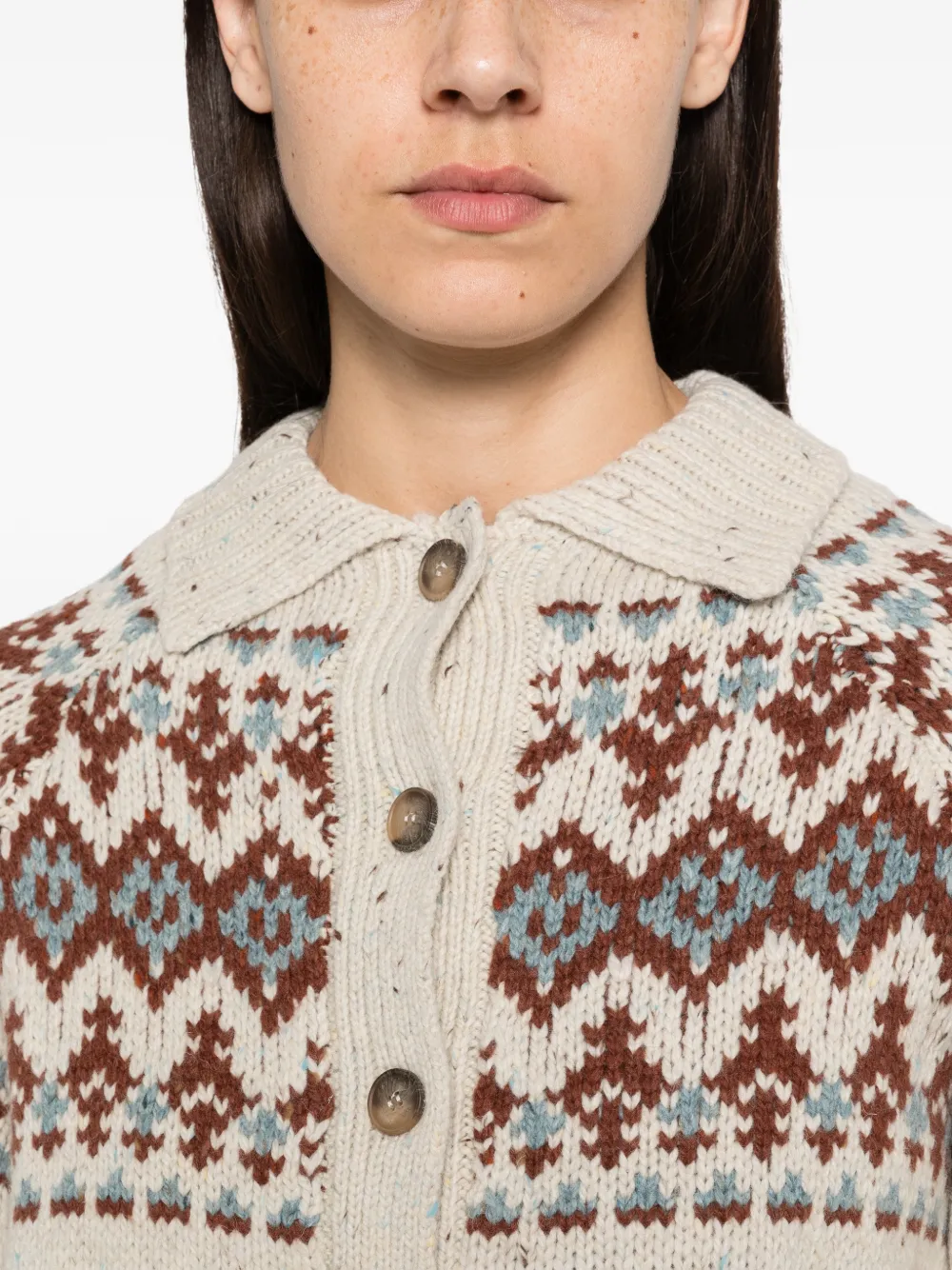 MC2 Saint Barth Vest met Fair Isle-patroon Beige