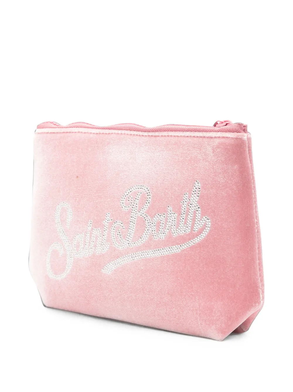MC2 Saint Barth Aline clutch met fluwelen afwerking en verfraaid met logo Roze