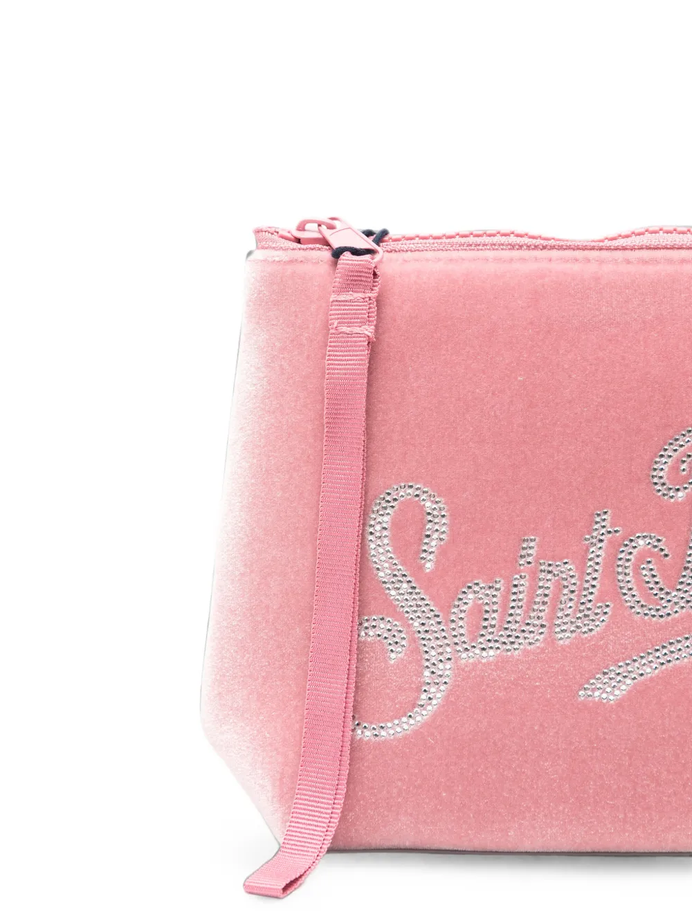 MC2 Saint Barth Aline clutch met fluwelen afwerking en verfraaid met logo Roze