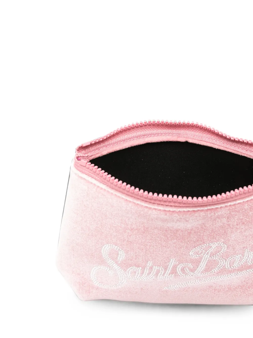 MC2 Saint Barth Aline clutch met fluwelen afwerking en verfraaid met logo Roze