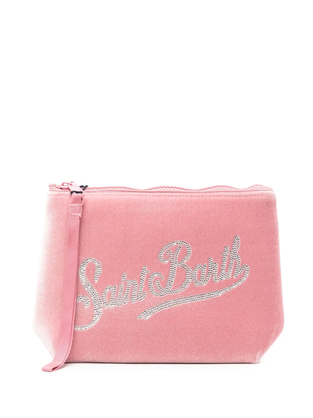 MC2 Saint Barth Aline clutch met fluwelen afwerking en verfraaid met logo Roze