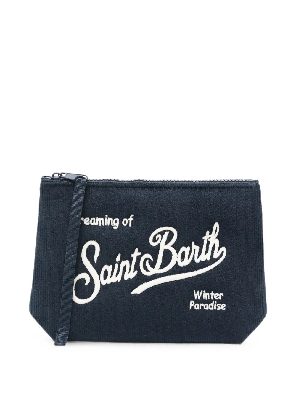 MC2 Saint Barth Aline clutch met geborduurd logo Blauw