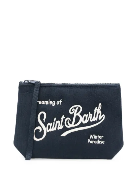 MC2 Saint Barth Aline logo-embroidered cluthc bag