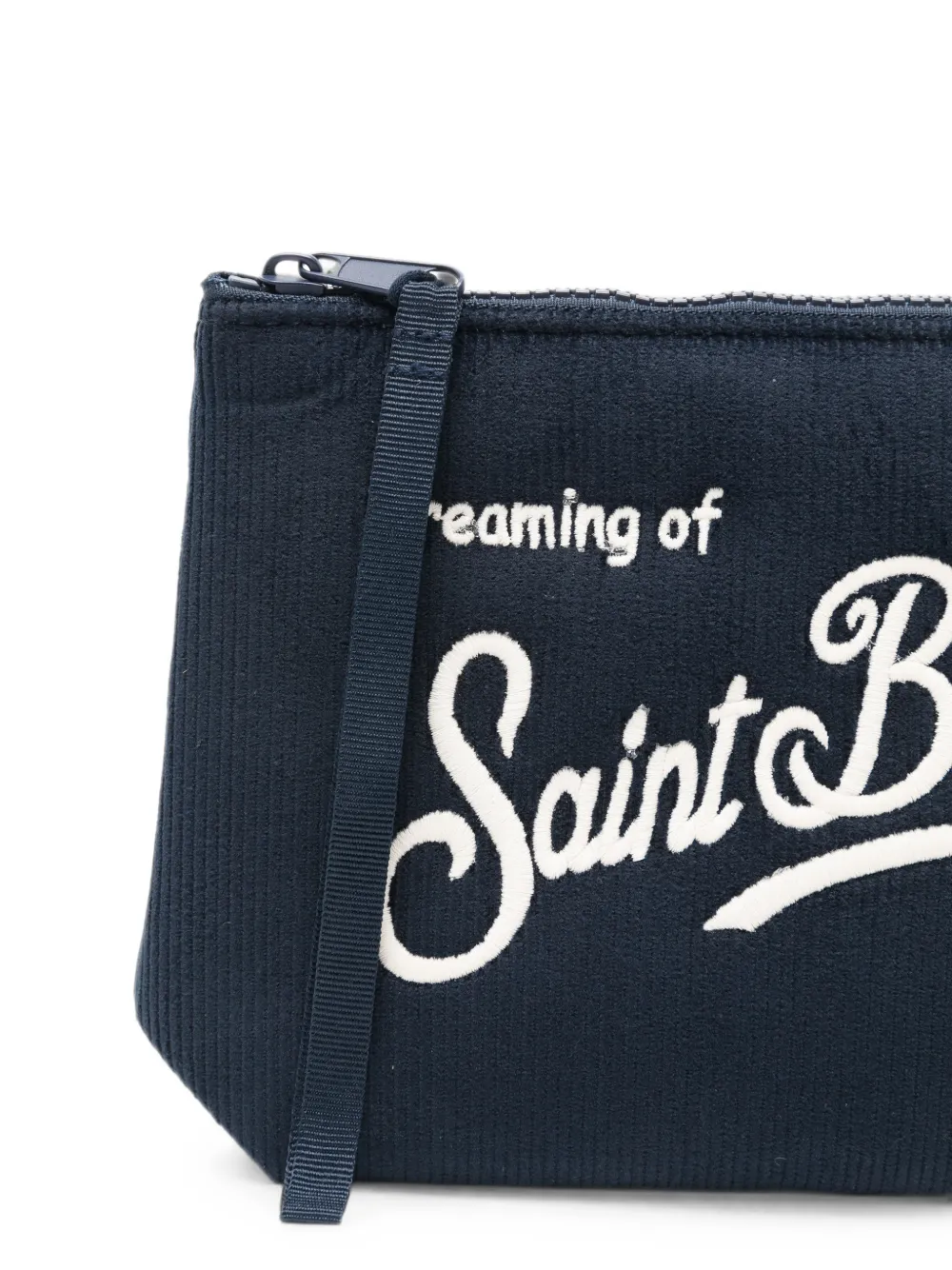 MC2 Saint Barth Aline clutch met geborduurd logo Blauw